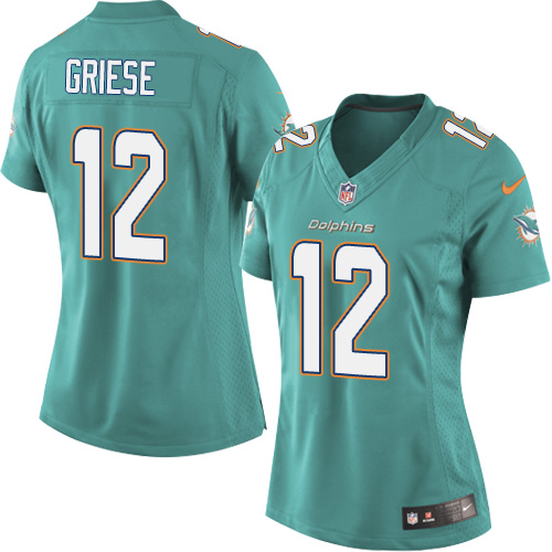Women's Limited Bob Griese Nike Jersey Aqua Green Home - #12 NFL Miami Dolphins